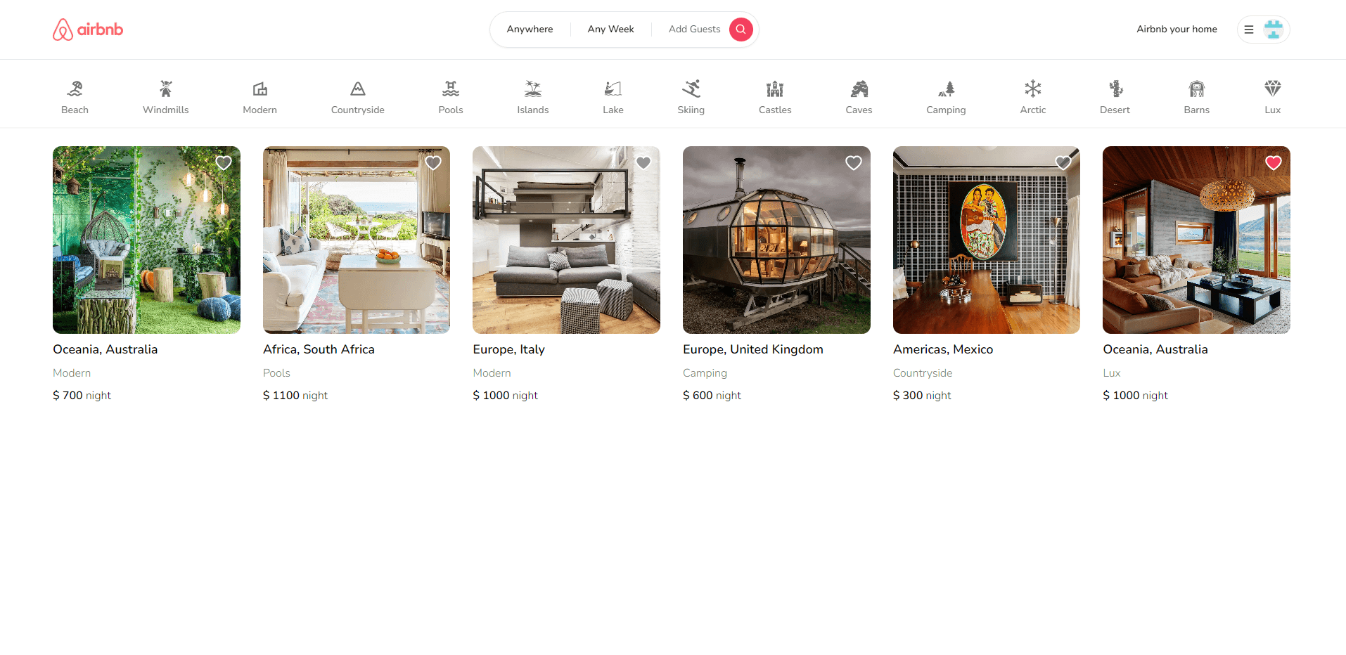 Airbnb Clone